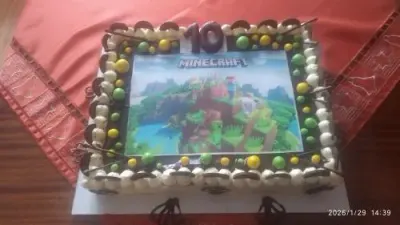 Fotka od zákaznice Anna – Tisk na jedlý papír MINECRAFT A4 v nabídce jedlý papír i fondán