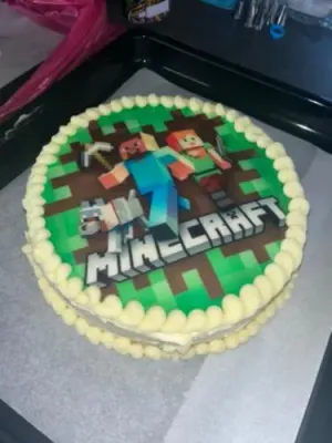 Fotka od zákaznice Kamila – Jedlý papír - obrázek na dort - kruh: MINECRAFT NEW