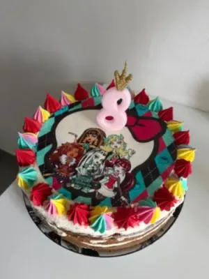Fotka od zákaznice Kateřina – Jedlý papír - obrázek na dort - kruh: MONSTER HIGH