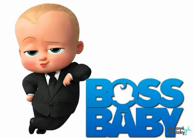 Mimi šéf – chlapeček v obleku s nápisem Boss Baby – jedlý papír na dort