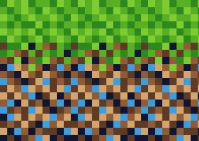 Minecraft – pixelová tráva a blok hlíny – jedlý papír na dort