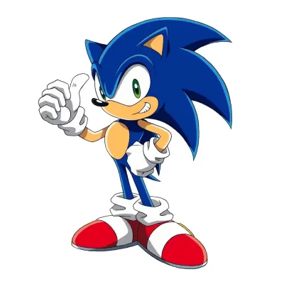 Sonic – modrý ježek se zdviženým palcem – jedlý papír na dort