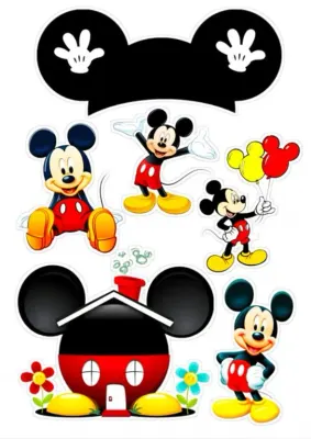 Mickey Mouse – postavičky k vystřižení a domeček – jedlý papír na dort