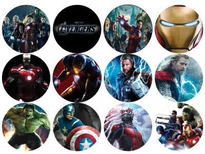 Avengers – superhrdinové – jedlá kolečka na cupcakes