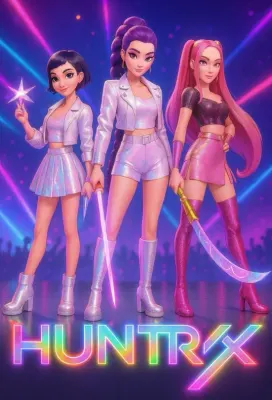 K-pop Lovkyně démonů – dívčí skupina Huntrix – jedlý papír na dort