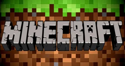 Minecraft – logo na travnatém bloku – jedlý papír na dort