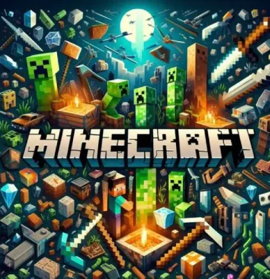 Minecraft – logo, Creepeři a kostky – jedlý papír na dort
