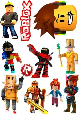 Roblox – postavičky a loga na vystřižení – jedlý papír na dort