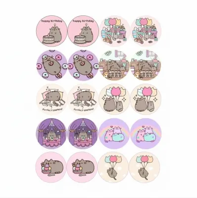 Kočička Pusheen – roztomilé motivy – jedlá kolečka na cupcakes