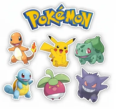 Pokémon – Pikachu a oblíbené postavičky – jedlý papír na dort