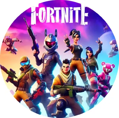 Fortnite – tým hrdinů a logo – jedlý papír na dort
