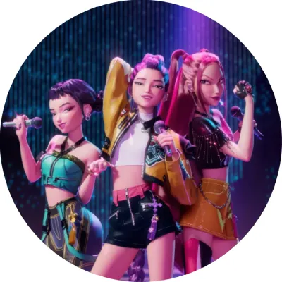K-Pop Lovkyně démonů – dívčí skupina na pódiu – jedlý papír na dort