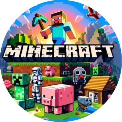 Minecraft – Steve, Creeper a herní svět – jedlý papír na dort