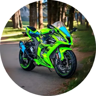 Motorky – Zelená sportovní motorka – jedlý papír na dort