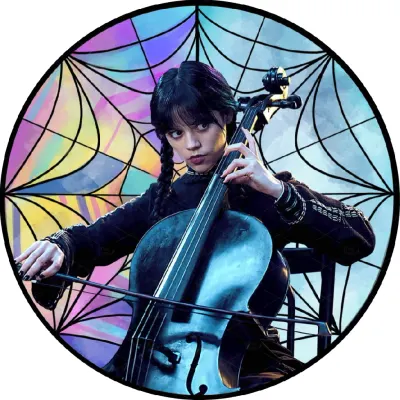 Wednesday – Wednesday s violoncellem – jedlý papír na dort