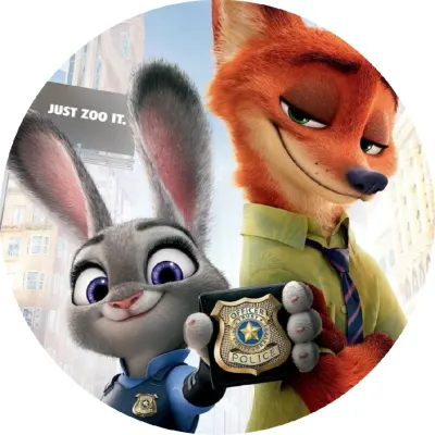 Zootropolis – Judy a Nick s policejním odznakem – jedlý papír na dort