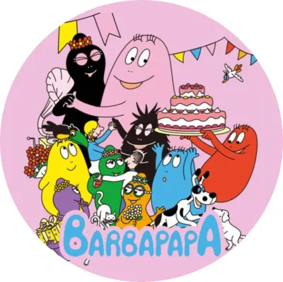 Barbapapa – rodinná oslava s dortem – jedlý papír na dort
