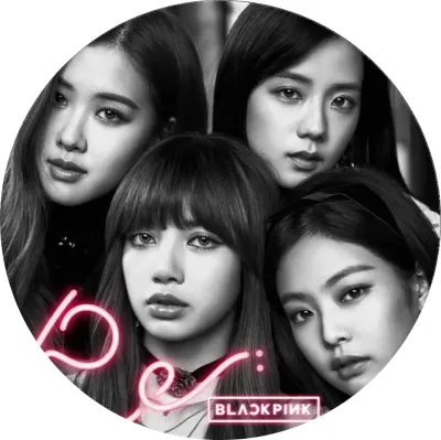 Blackpink – členky kapely s růžovým logem – jedlý papír na dort