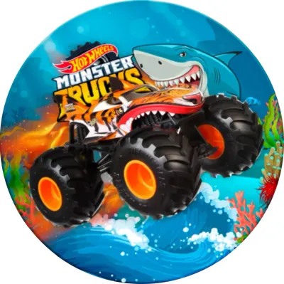 Hot Wheels – Monster Truck a žralok – jedlý papír na dort