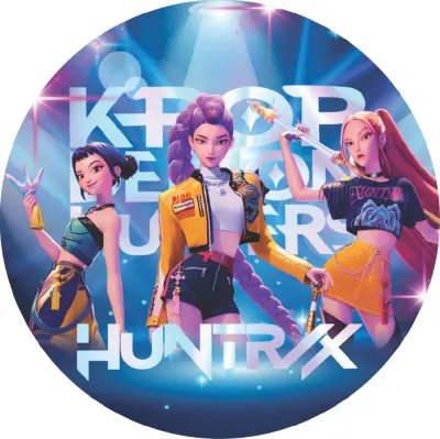 K-Pop Lovkyně démonů – skupina Huntrx – jedlý papír na dort