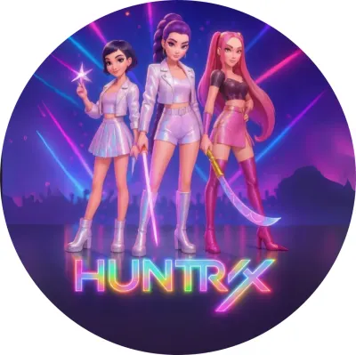K-Pop Lovkyně démonů – skupina Huntrix – jedlý papír na dort
