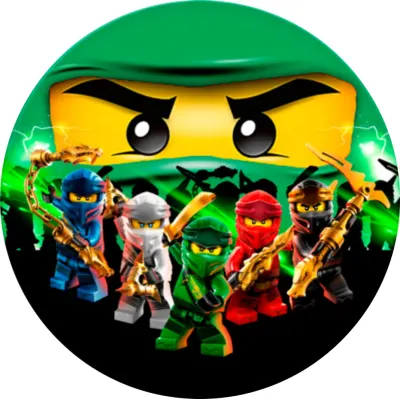 Ninjago – Tým ninjů se zlatými zbraněmi – jedlý papír na dort