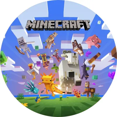 Minecraft – zvířata a mobové – jedlý papír na dort