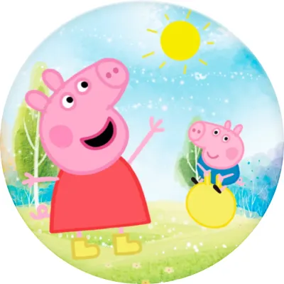 Prasátko Peppa – Peppa a Tomík na louce – jedlý papír na dort