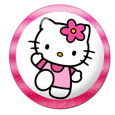 Hello Kitty – kočička s kytičkou – jedlý papír na dort