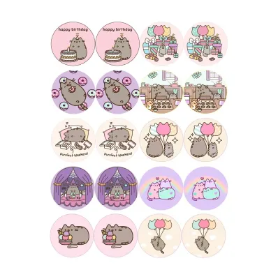 Kočka Pusheen – roztomilé motivy na muffiny – jedlá kolečka na cupcakes