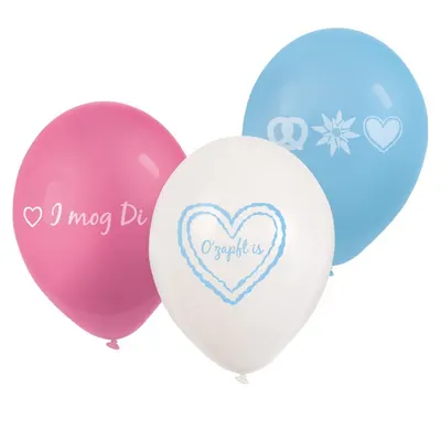 Latexové balonky s motivem Oktoberfestu od značky Amscan, 6 kusů o průměru 23 cm pro bavorskou party výzdobu