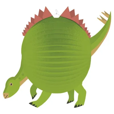 Papírový kulatý lampion Happy Dino o průměru 25 cm s motivem dinosaurů od značky Amscan