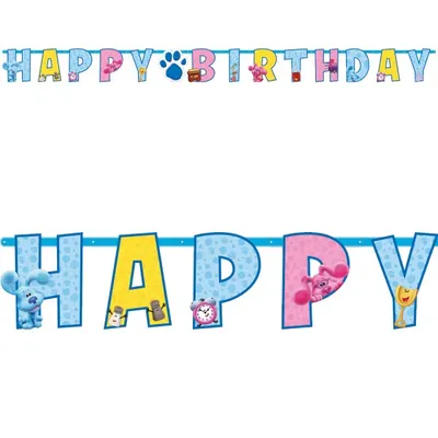 Party nápis Happy Birthday s motivem Modříka ze Stop Blue od značky Amscan k dekoraci dětských narozenin