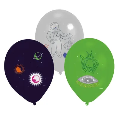Latexové balonky Amscan s vesmírným motivem o průměru 27,5 cm, balení 6 kusů na party a oslavy