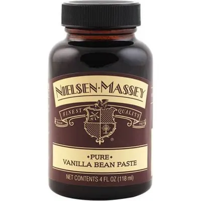 Vanilková pasta s viditelnými zrníčky z vanilkových lusků značky Nielsen-Massey v objemu 60 ml pro aromatizaci krémů a dezertů