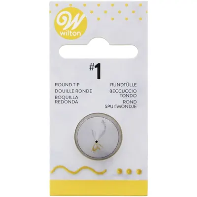 Trezírovací špička Wilton hladká č. 1 s otvorem 1 mm pro jemné linky a tečky na dortech a cukrářských výrobcích