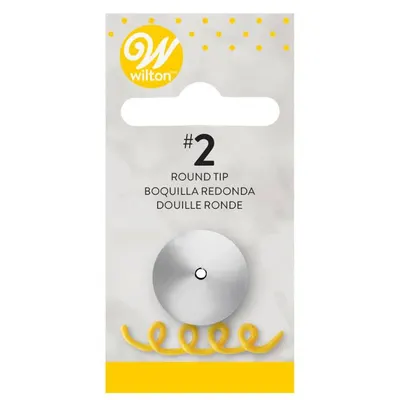 Hladká trezírovací špička Wilton č. 2 s otvorem 1,5 mm z nerezu pro přesné zdobení dortů a linky krému
