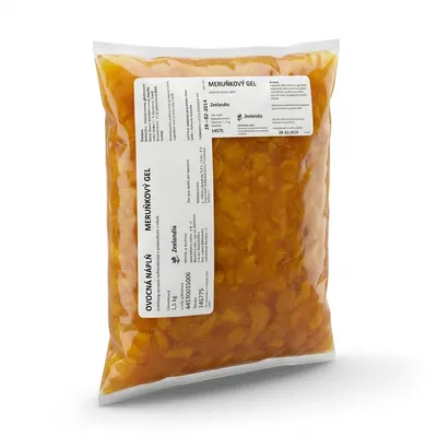 Ovocná termo náplň Frugella meruňkový gel od značky Zeelandia v balení 1 kg k pečení a zdobení dortů