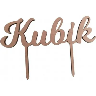 Dortový zápich Kubík od značky I love Cakes, rozměr 14,5 x 4,5 cm, pro personalizaci dortu jménem oslavence