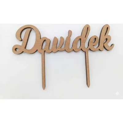 Dekorační zápich Davídek od značky I love Cakes s personalizovatelným jménem pro zdobení narozeninového dortu