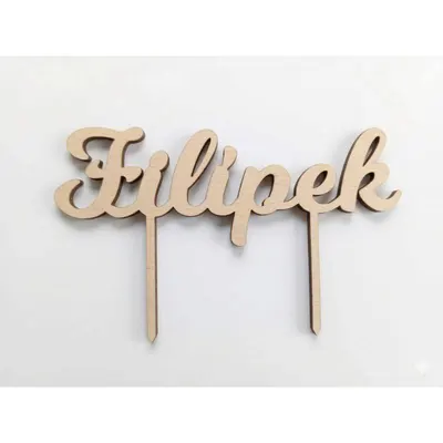 Dekorativní zápich Filípek od značky I love Cakes s možností personalizace jménem pro zdobení dortů