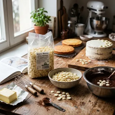 Bílá cukrářská poleva Master Martini na zdobení dortů a cukroví, balení 1 kg