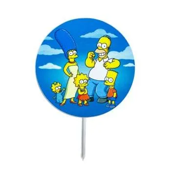 Akrylový zápich do dortu s motivem postav ze Simpsonových, nejedlá dekorace pro narozeninové dorty