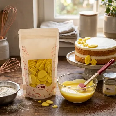 Žlutá citronová poleva SweetArt v balení 250 g na polévání a zdobení cukrářských výrobků