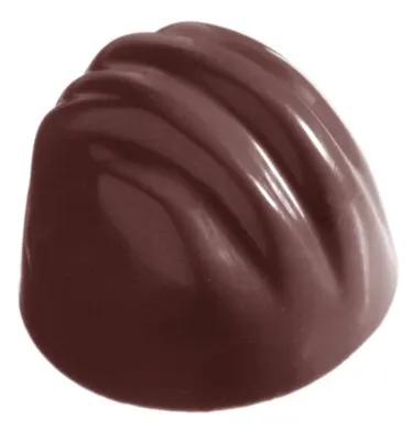 Polykarbonátová forma na pralinky ve tvaru kupole se vzorem od značky Chocolate World pro výrobu čokoládových bonbonů