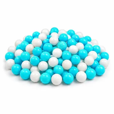 Cukrové perly SweetArt modré a bílé o průměru 7 mm na zdobení dortů a cukrovinek, balení 40 g
