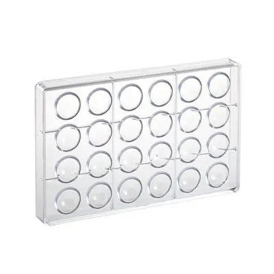 Plastová forma na čokoládu s polokoulemi o průměru 3,3 cm pro výrobu pralinek a plněných bonbonů