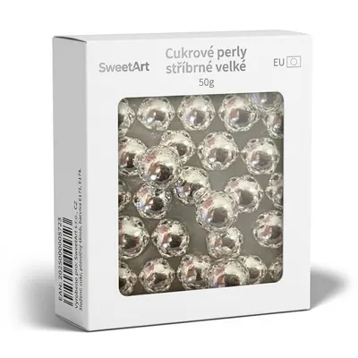 Velké stříbrné cukrové perly SweetArt na dekoraci dortů a cukrářských výrobků