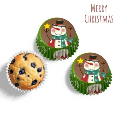 Košíčky na muffiny zelené s vánočními motivy 75 ks
