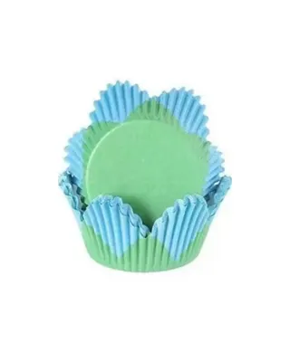 Košíčky na muffiny modré ve tvaru květiny 100 ks